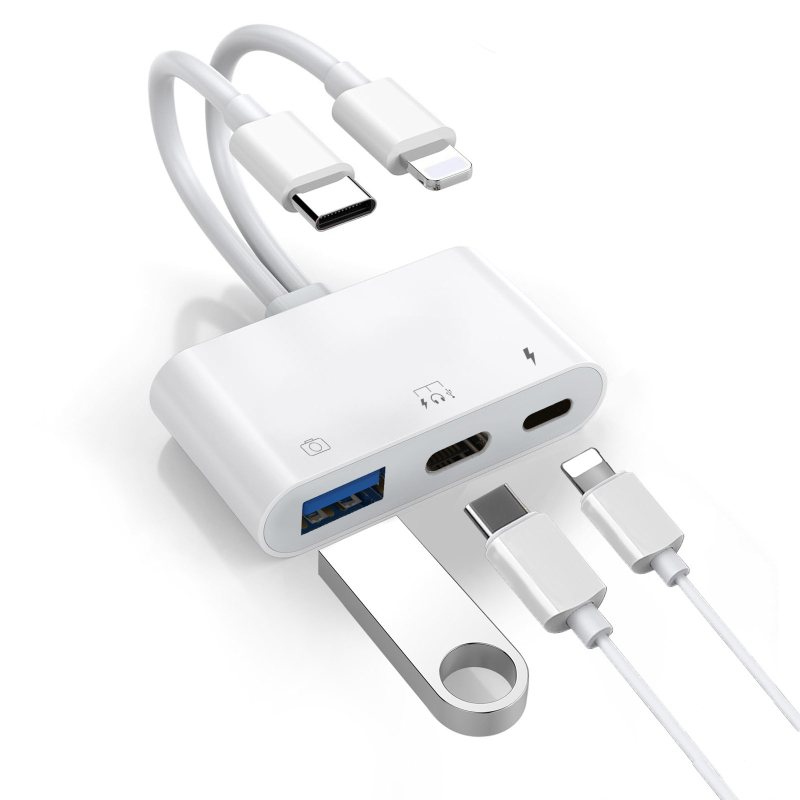 Type-C OTG четец за карти, 3-в-1, USB 3.0, външен адаптер за съхранение за мобилни устройства