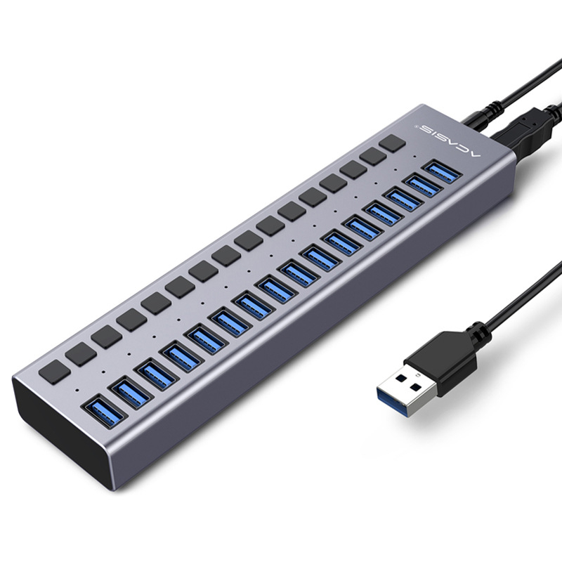 USB 3.1 hub, kućište od aluminijske legure, potrebno vanjsko napajanje, proširenje 1-6 priključaka, brzina prijenosa 10 Gbps