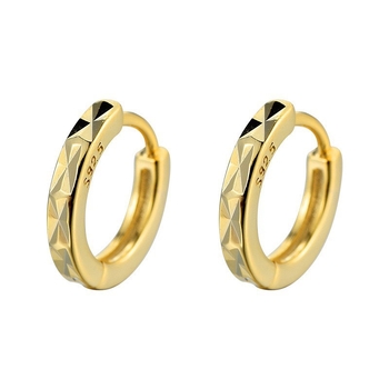 S925 srebro Geometrijski romboidni ear cuffs i hoop naušnice, elektroplatiranje, lagani luksuzni stil, za žene