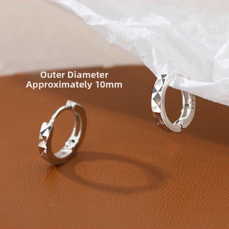 S925 srebro Geometrijski romboidni ear cuffs i hoop naušnice, elektroplatiranje, lagani luksuzni stil, za žene