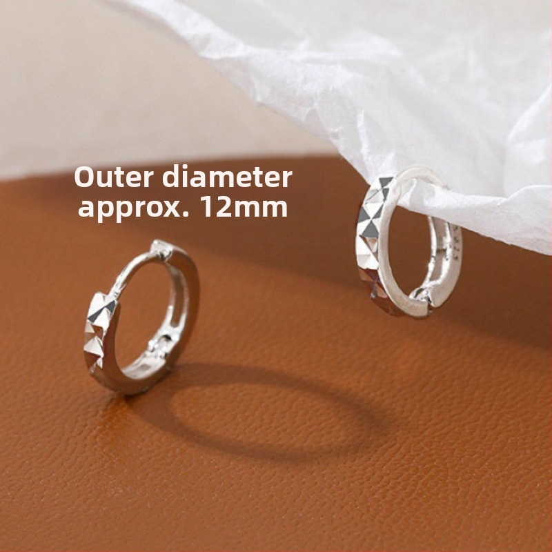 S925 srebro Geometrijski romboidni ear cuffs i hoop naušnice, elektroplatiranje, lagani luksuzni stil, za žene