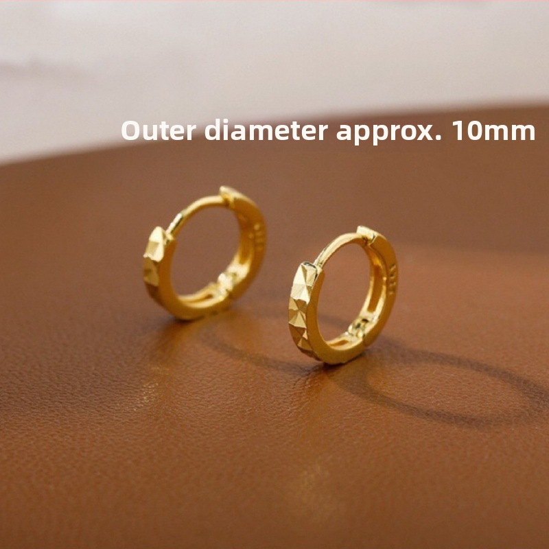 S925 srebro Geometrijski romboidni ear cuffs i hoop naušnice, elektroplatiranje, lagani luksuzni stil, za žene
