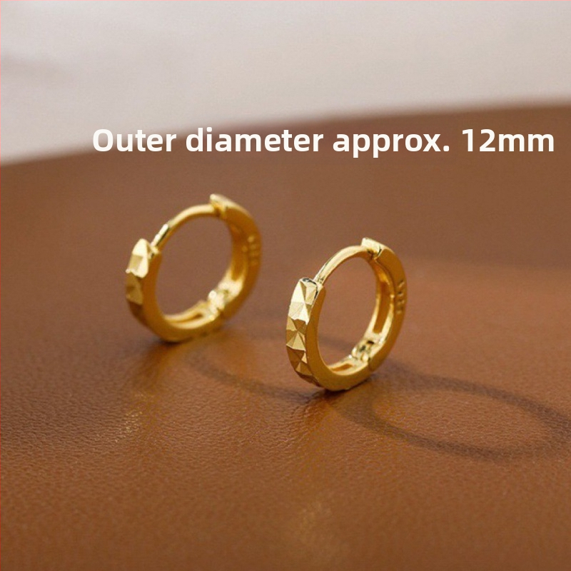 S925 srebro Geometrijski romboidni ear cuffs i hoop naušnice, elektroplatiranje, lagani luksuzni stil, za žene
