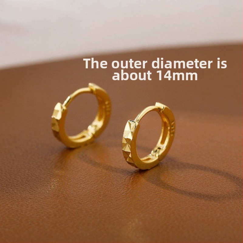 S925 srebro Geometrijski romboidni ear cuffs i hoop naušnice, elektroplatiranje, lagani luksuzni stil, za žene