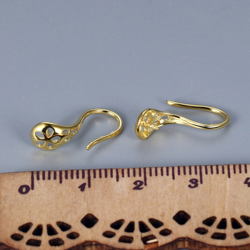 Cercei din argint 925 cu perle de apă dulce 7–14 mm, design tridimensional în formă de linguriță, pentru femei