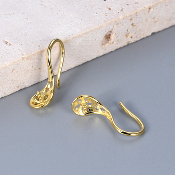 Cercei din argint 925 cu perle de apă dulce 7–14 mm, design tridimensional în formă de linguriță, pentru femei