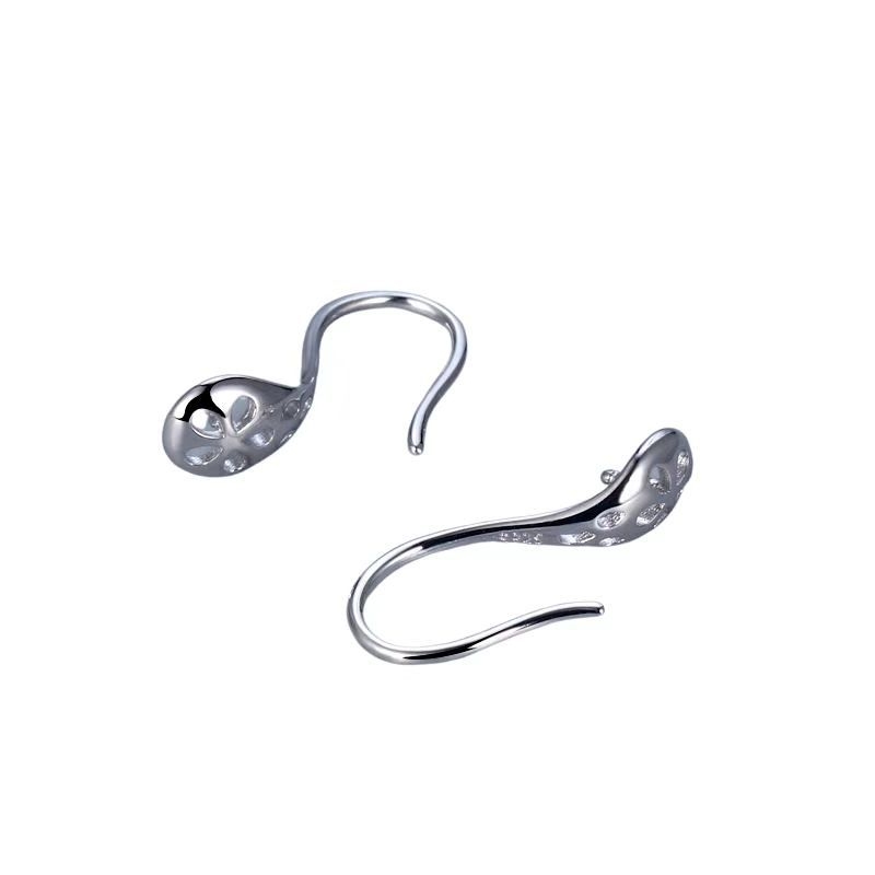 Cercei din argint 925 cu perle de apă dulce 7–14 mm, design tridimensional în formă de linguriță, pentru femei