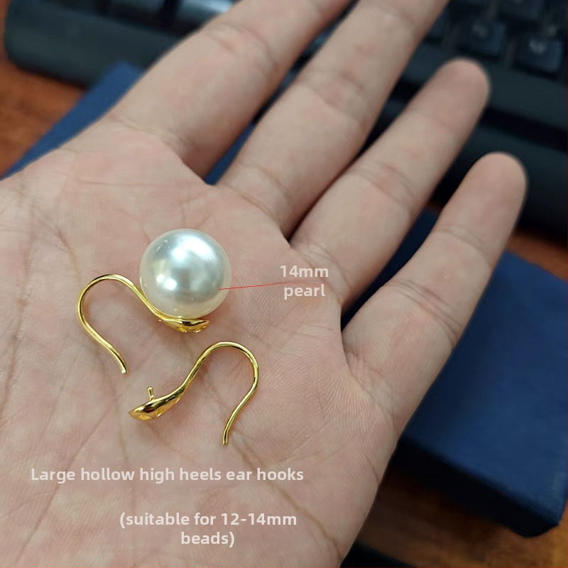 925 sidabro auskarai su gėlavandenėmis perlomis 7–14 mm, trimatės šaukštelio formos dizainas, moterims