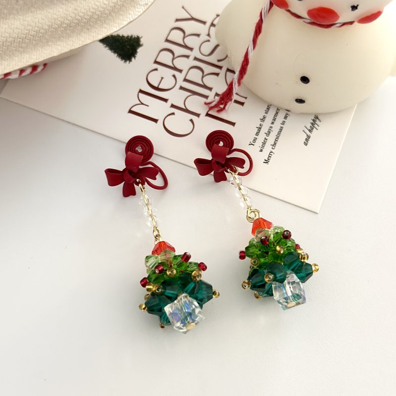 Cercei ediție limitată de sărbători, acrilic, electroplacare, clipsuri de urechi în formă de mosquito coil