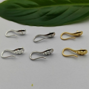 S925 hõbedane – pärliga kõrva konksud, U-kujuline ja tilgakujuline, minimalistlik puuritud disain