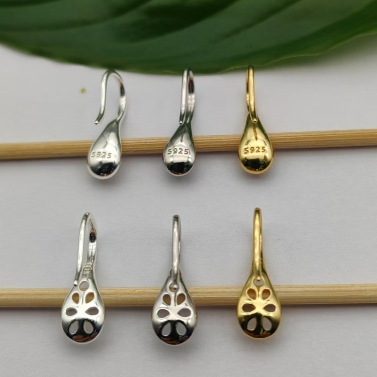 S925 hõbedane – pärliga kõrva konksud, U-kujuline ja tilgakujuline, minimalistlik puuritud disain