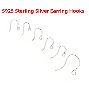 Ασημένια άγκιστρα για τα αυτιά σε σχήμα U από S925 – κεφαλή με χάντρα, εξάρτημα DIY για γυναικεία σκουλαρίκια