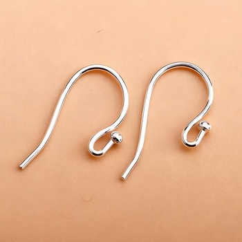 Ασημένια άγκιστρα για τα αυτιά σε σχήμα U από S925 – κεφαλή με χάντρα, εξάρτημα DIY για γυναικεία σκουλαρίκια
