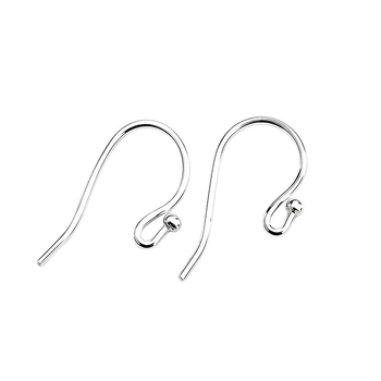 Ασημένια άγκιστρα για τα αυτιά σε σχήμα U από S925 – κεφαλή με χάντρα, εξάρτημα DIY για γυναικεία σκουλαρίκια