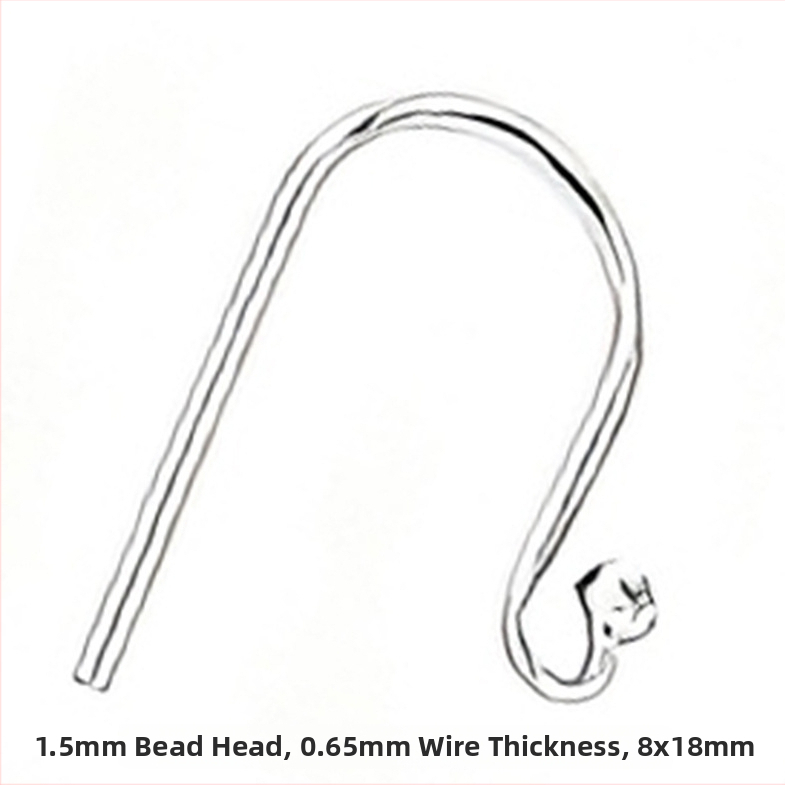 Ασημένια άγκιστρα για τα αυτιά σε σχήμα U από S925 – κεφαλή με χάντρα, εξάρτημα DIY για γυναικεία σκουλαρίκια