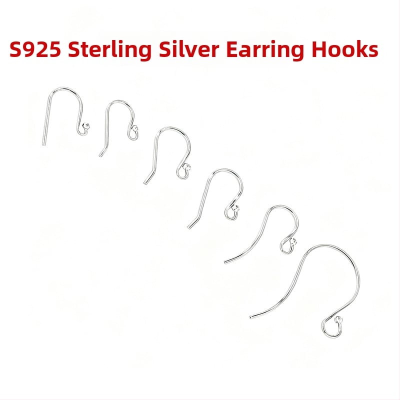Ασημένια άγκιστρα για τα αυτιά σε σχήμα U από S925 – κεφαλή με χάντρα, εξάρτημα DIY για γυναικεία σκουλαρίκια