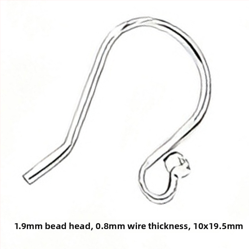 Ασημένια άγκιστρα για τα αυτιά σε σχήμα U από S925 – κεφαλή με χάντρα, εξάρτημα DIY για γυναικεία σκουλαρίκια
