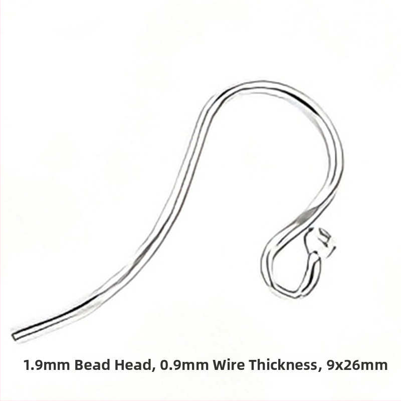 Ασημένια άγκιστρα για τα αυτιά σε σχήμα U από S925 – κεφαλή με χάντρα, εξάρτημα DIY για γυναικεία σκουλαρίκια