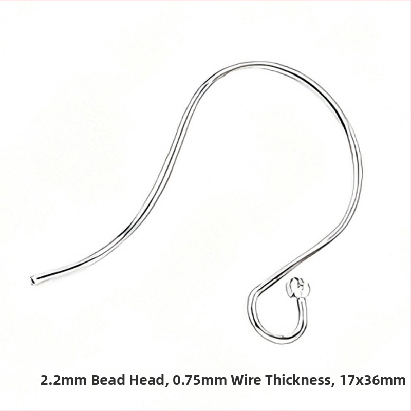 Ασημένια άγκιστρα για τα αυτιά σε σχήμα U από S925 – κεφαλή με χάντρα, εξάρτημα DIY για γυναικεία σκουλαρίκια