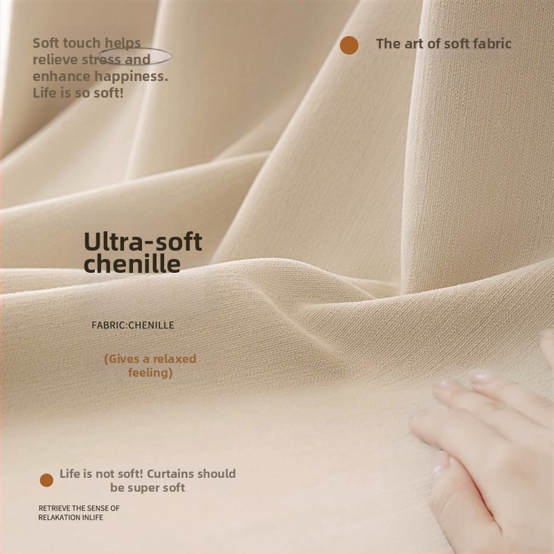 Chenille kardinad täieliku pimendusega (90–100%), lõngvärvimisega, prantsuse stiil, elutoas, magamistoas, töökabinetis, köögis, rõdul, ühestooniline muster