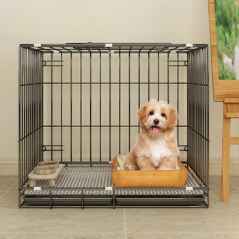 Κλουβί σκύλου από σίδερο με ενσωματωμένη τουαλέτα, για εσωτερική χρήση, ενισχυμένη κατασκευή