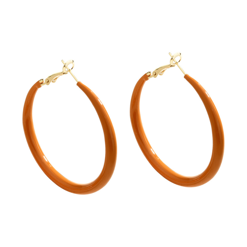 Cercei geometrici pentru urechi, cu acoperire aur din cupru, tehnică drip oil, YiHong, toamna 2025