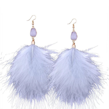 Cercei – pene, cu pietre montate, știfturi din fier, stil boem, lansare 2024