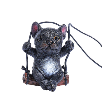 Булдог автомобилна висулка – смола, стил карикатура, вътрешен декор за кола