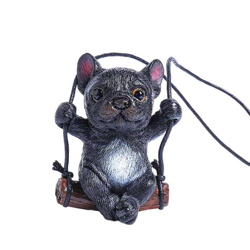 Булдог автомобилна висулка – смола, стил карикатура, вътрешен декор за кола