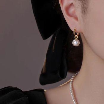 Kun Ling cercei cu perle – design minimalist, pentru femei, placare electrochimică