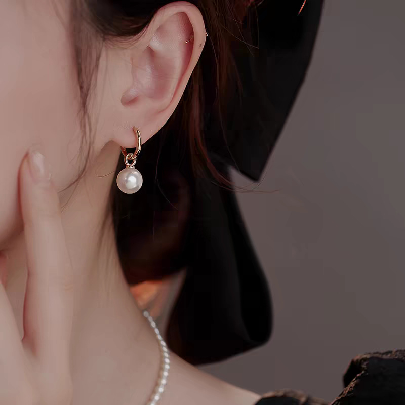 Kun Ling cercei cu perle – design minimalist, pentru femei, placare electrochimică
