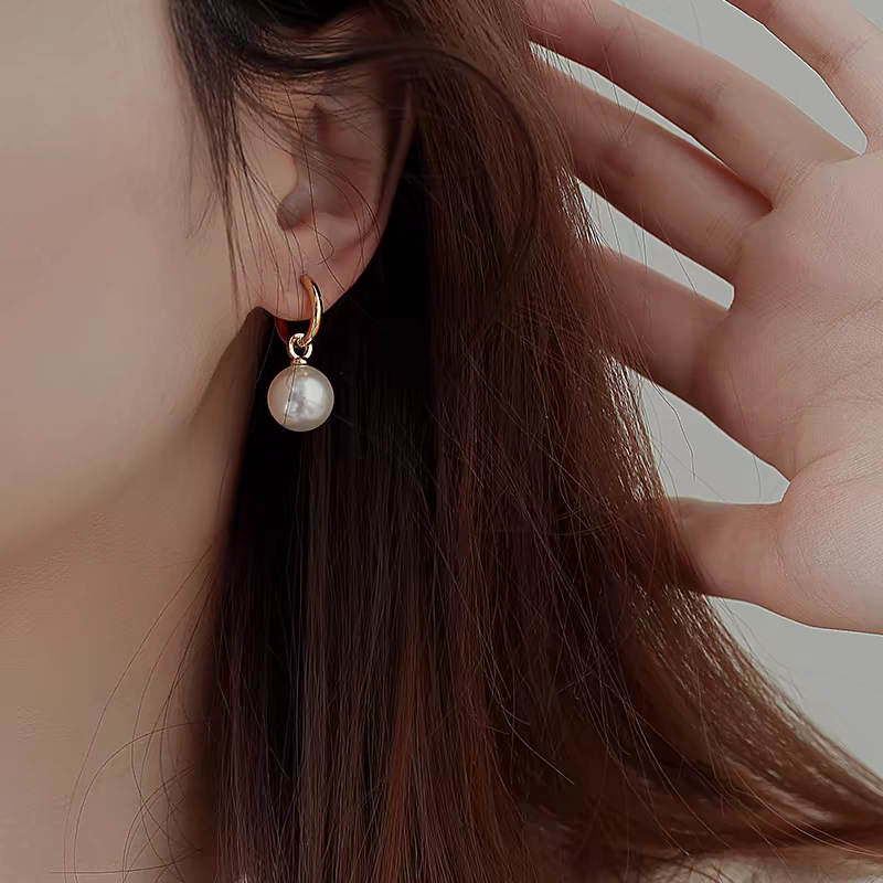 Kun Ling cercei cu perle – design minimalist, pentru femei, placare electrochimică