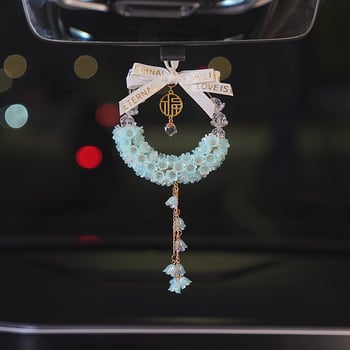 Krištalni unutarnji privjesak za automobil s motivom Lily of the Valley, dojam luksuza, prilagodljiv, ovlaštena privatna marka