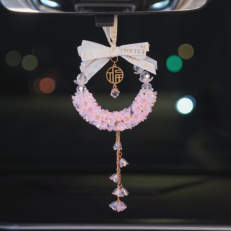 Krištalni unutarnji privjesak za automobil s motivom Lily of the Valley, dojam luksuza, prilagodljiv, ovlaštena privatna marka