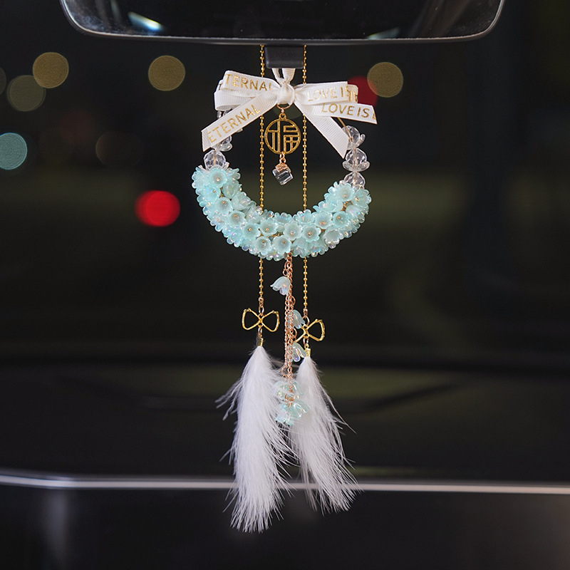 Krištalni unutarnji privjesak za automobil s motivom Lily of the Valley, dojam luksuza, prilagodljiv, ovlaštena privatna marka