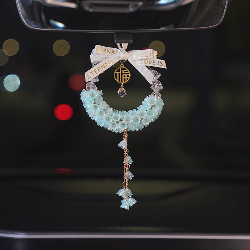 Krištalni unutarnji privjesak za automobil s motivom Lily of the Valley, dojam luksuza, prilagodljiv, ovlaštena privatna marka