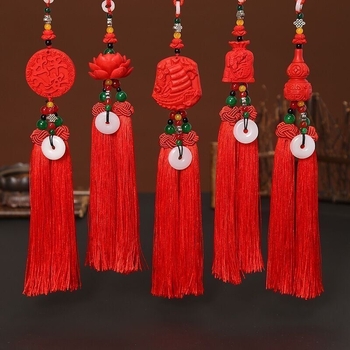 Висулка за автомобилно огледало с двустранен китайски възел — персонализирана декорация за интериор