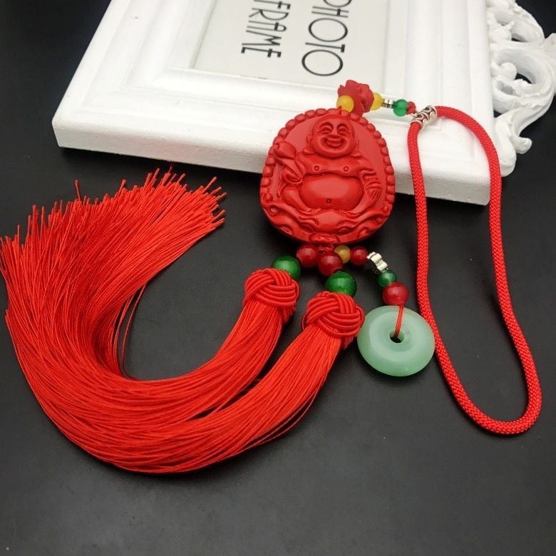 Висулка за автомобилно огледало с двустранен китайски възел — персонализирана декорация за интериор