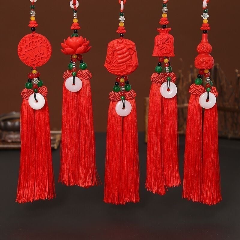 Висулка за автомобилно огледало с двустранен китайски възел — персонализирана декорация за интериор