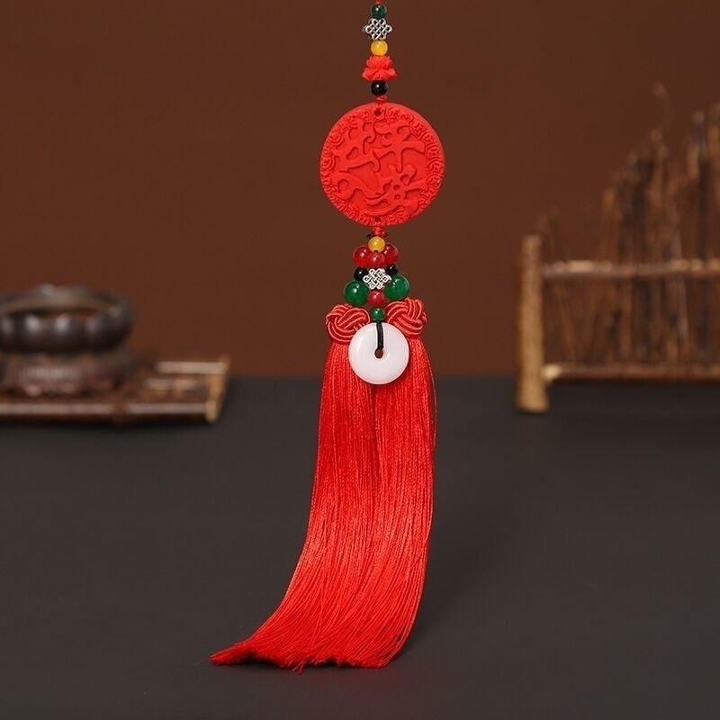 Висулка за автомобилно огледало с двустранен китайски възел — персонализирана декорация за интериор