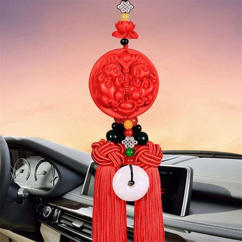 Висулка за автомобилно огледало с двустранен китайски възел — персонализирана декорация за интериор