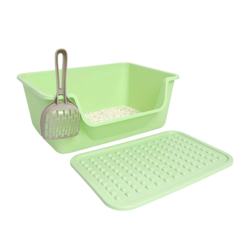 Котешка кутия за пясък, ПП материал, квадратна форма, отворена тоалетна, стандартни спецификации