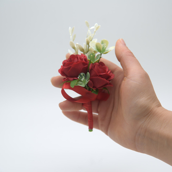 Esküvői koszorú a vőlegénynek és a tanúnak textile rózsával - Eternal Angel