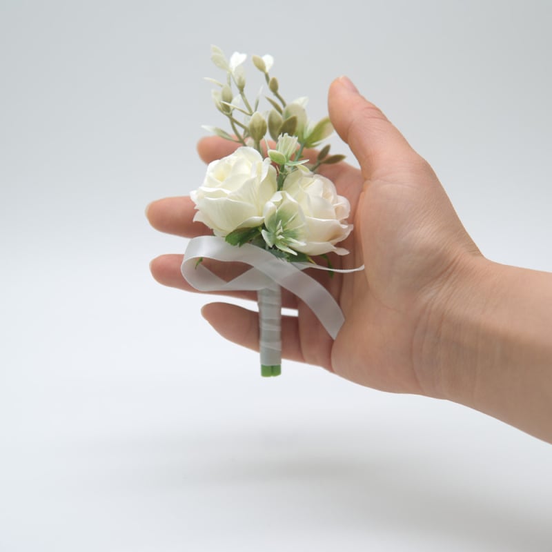 Esküvői koszorú a vőlegénynek és a tanúnak textile rózsával - Eternal Angel