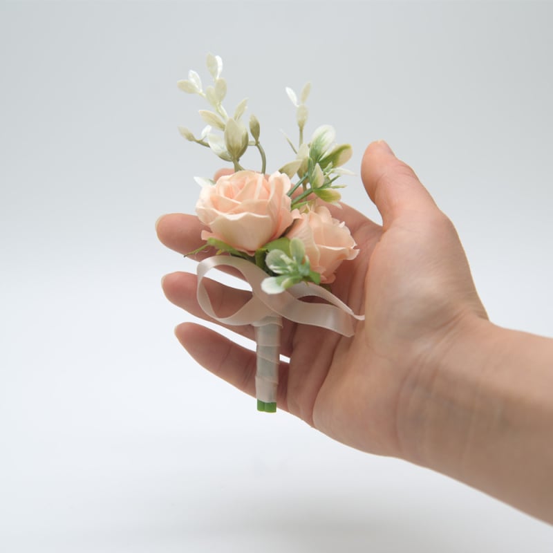 Esküvői koszorú a vőlegénynek és a tanúnak textile rózsával - Eternal Angel