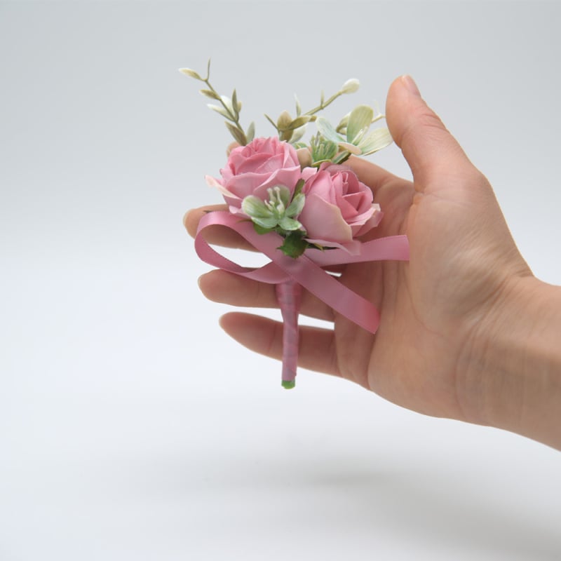 Esküvői koszorú a vőlegénynek és a tanúnak textile rózsával - Eternal Angel