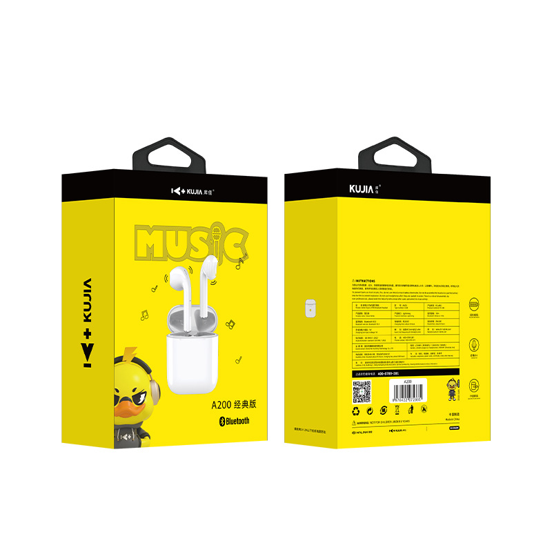 Kujia A200+ bežične TWS in-ear slušalice s aktivnim poništavanjem šuma, Bluetooth 5.3, trajanje baterije 4-8 sati, domet 10 m, dvostruki stereo zvuk
