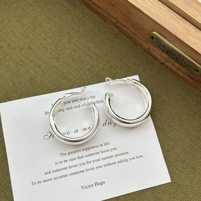 Shutong Geometriai fülbevalók, aranyozott réz, 925 ezüst posts, elektroplating, könnyű luxus stílus