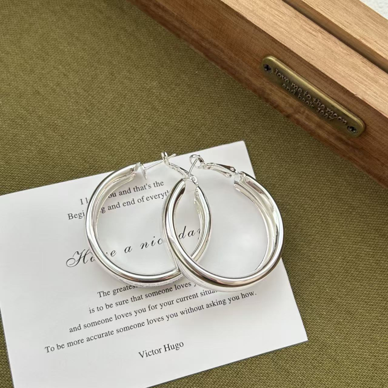 Shutong Geometriai fülbevalók, aranyozott réz, 925 ezüst posts, elektroplating, könnyű luxus stílus