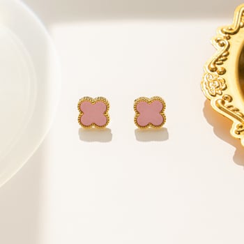 Cercei din oțel de titan, finisaj electroplacat, design floral cu frunză, stil vânt rece, pentru femei